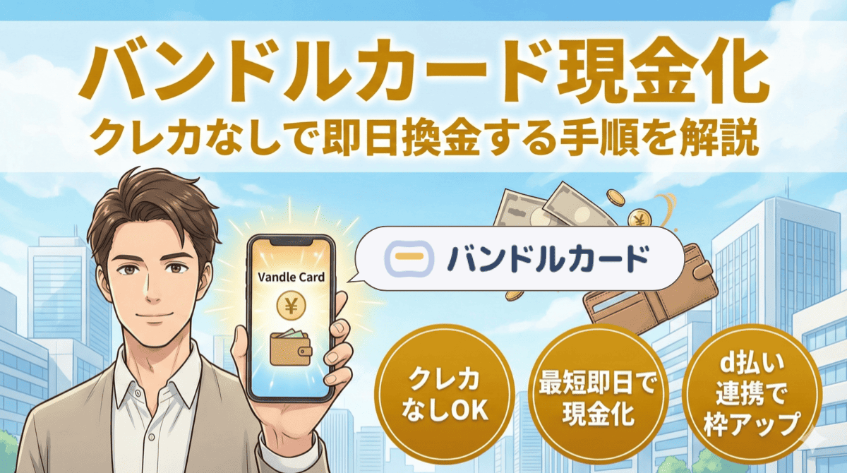 バンドルカードを使ってクレカなしで即日現金化する手順を解説